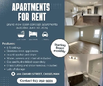 Apartments for rent in Casselman, ON Image# 1
