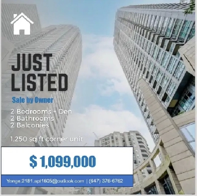 1605-2181 Yonge St - Rarely available corner unit SALE BY OWNER Image# 1