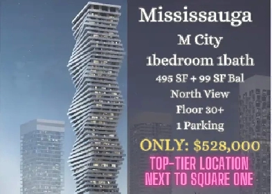 Mississauga Mcity Condo High Floor 1B 1B Assignment ONLY $499k Image# 1