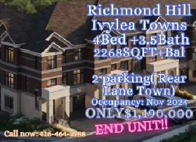 Ivylea Towns! Richmond Hill End Unit SELLING FOR $1,190,000!! Image# 1