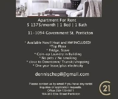 One Bedroom Apartment in Penticton Image# 1