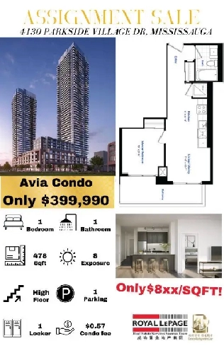 Avia Condo in Mississauga | Only $425k! City Centre Location