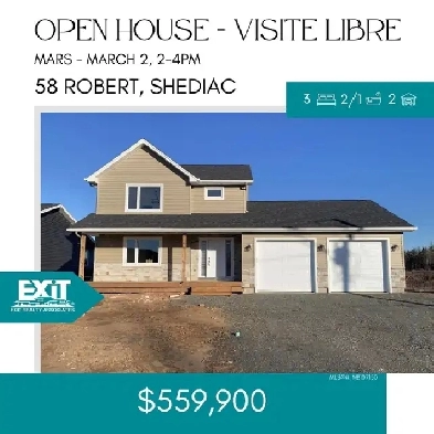 58 Robert St Shediac -  Open House SUNDAY March 2nd  2 to 4pm Image# 1