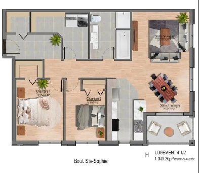 Appartement 4 1/2 à louer pour avril 1515$/mois Image# 1
