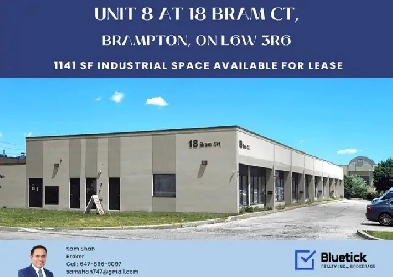 PRIME COMMERCIAL SPACE AVAILABLE FOR  LEASE IN BRAMPTON, ON