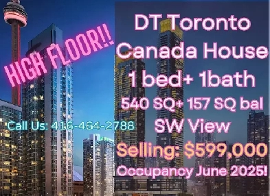 Canada House 1 bed 1 den HIGH RISE ONLY $599k ! Image# 1