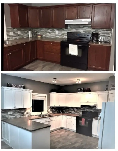 Lady Painters– Cabinet refinishing, Painting & Drywall Repairs