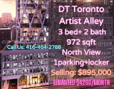 ‼ Artist Alley 3-Bedroom Condo in Downtown Toronto | $895,000 Image# 1