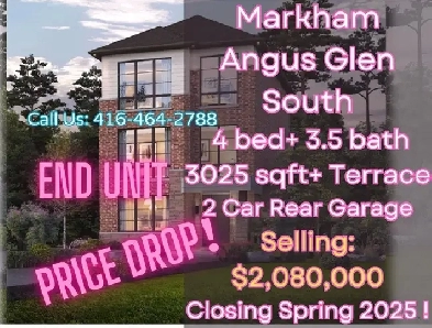 Markham Detached Angus Glen 4bed3.5bath $2.08M！with parking Image# 1