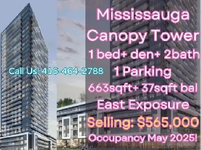 Canopy Tower 1bed den 2bath in Square One Mississauga Image# 1
