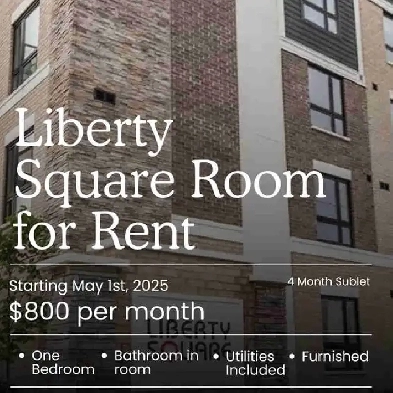 Liberty Square Room for Rent (summer sublet) Image# 1
