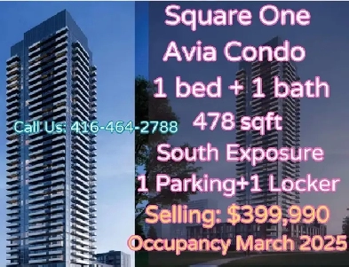 Avia Condos - Mississauga! 1b1b with parking Drop to $399,990! Image# 1