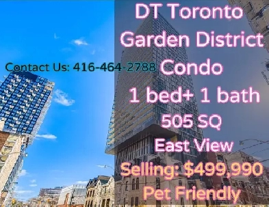 DT Toronto Garden District Condo 1bed 1bath under $500k! Image# 1