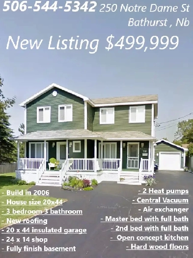HOUSE FOR SALE 250 Notre Dame Bathurst nb Image# 5
