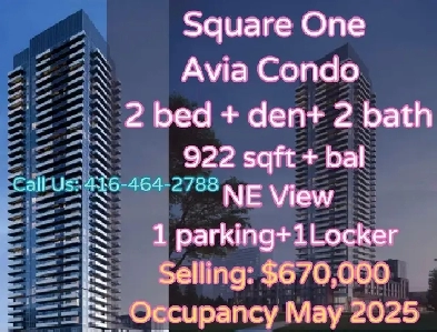 SquareOne Avia Condo 2bed den 2bath ONLY $670k with parking Image# 1