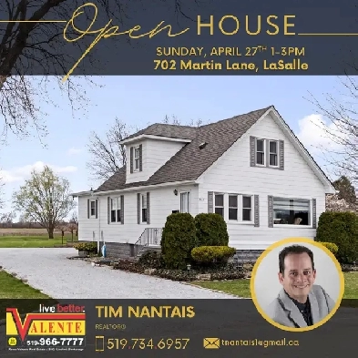 OPEN HOUSE, 702 Martin, LaSalle ON, SUN 1-3 Image# 1