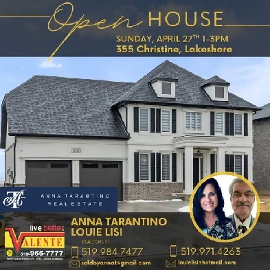 OPEN HOUSE, 355 Christine, Lakeshore ON, Sun 1-3 Image# 1