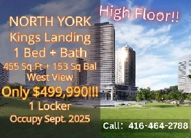 King’s Landing 1-Bed Assignment in North York! West Highfloor Image# 1