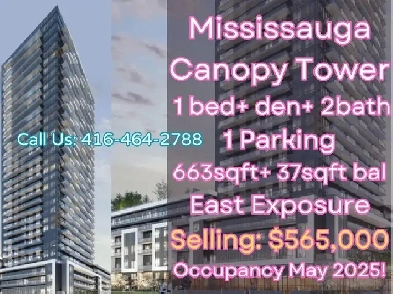 Canopy Tower 1bed den 2bath in Square One Mississauga Image# 1
