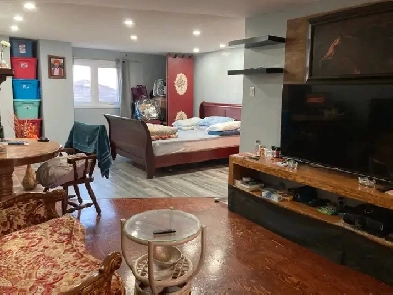 Furnished Bachelor Apartment suite private washroom, living area