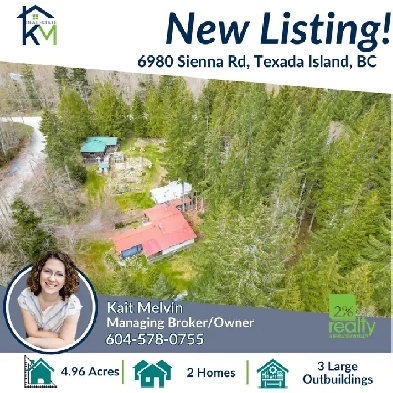 Texada Island – 5 Acres, 2 Homes, Shop, Creek Image# 1