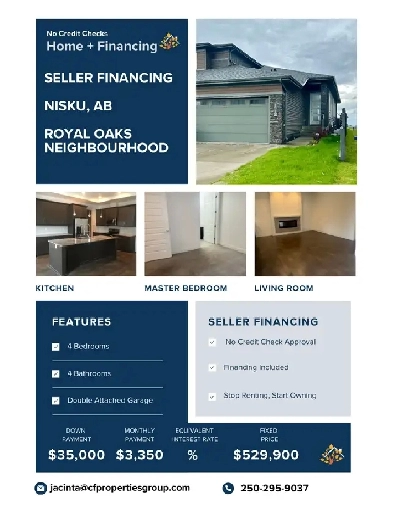 Seller Financing - Four Bedroom Bungalow - Nisku, Alberta Image# 1