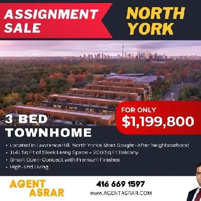 ASSIGNMENT SALE 3 BED 2.5 BATH IN NORTH YORK Image# 1