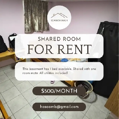 Shared Basement Room For Rent - Scarborough Room For Rent Image# 2