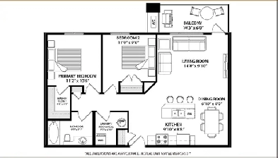 Lease Takeover - 2B1B Apartment - Move-in Flexible from June 1 Image# 1