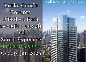 Burke Condo Toronto | 2 Bed 1 Bath | South View | $759,990 Image# 1