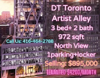 ‼ Artist Alley 3-Bedroom Condo in Downtown Toronto | $895,000 Image# 1