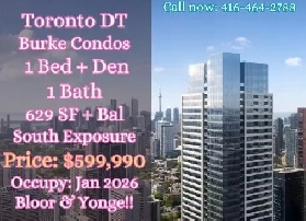 Burke Condo 1 1bed only $599k! Bloor Yonge location SELL AT LOSS Image# 1