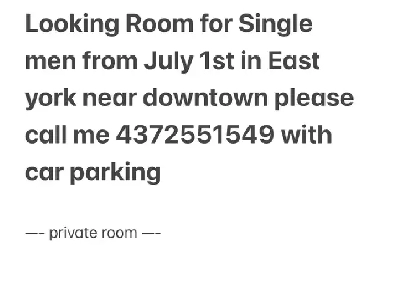 Looking for Room in East york Image# 1