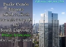 Burke Condo Toronto | 2 Bed 1 Bath | South View | $759,990 Image# 2