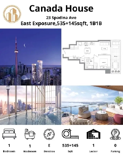 Assignment Sale –  Canada House $599k| CN Tower & Lake Vie Image# 1