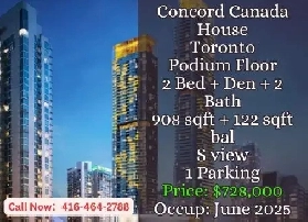 Concord Canada House | Podium Floor | 2 Bed   Den   2 Bath Image# 2