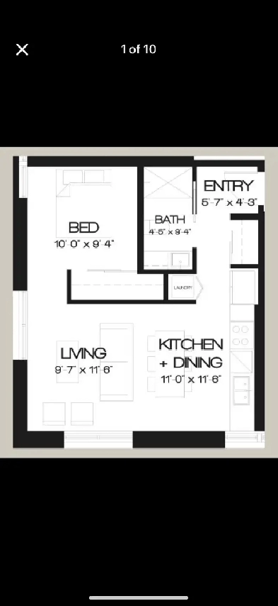 1B1B Apartment in DT Winnipeg Image# 2