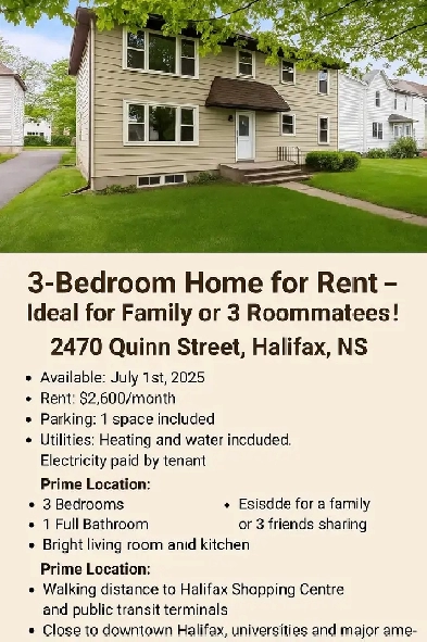 3-Bedroom Home for Rent – Ideal for Family or 3 Roommates! Image# 1