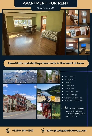 2 Bedroom Apartment (top floor) - Greenwood, BC Image# 1