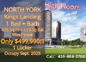 King’s Landing 1-Bed Assignment in North York! West Highfloor Image# 1