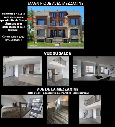 Superbe 41/2 à louer (Mezzanine) Image# 1