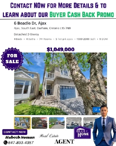Amazing 4 Bedroom 4 Washroom Detached House For Sale In Ajax Image# 1