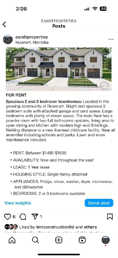 Townhouses available for rent in rosenort Image# 3