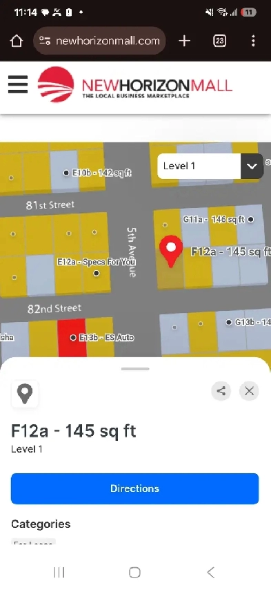 New Horizon Mall Main Street Shop (F12A) for Rent ~$450. Image# 1