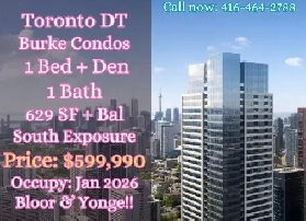 Burke Condo 1 1bed only $599k! Bloor Yonge location SELL AT LOSS Image# 1