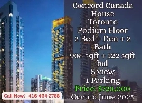 Concord Canada House | Podium Floor | 2 Bed   Den   2 Bath Image# 1