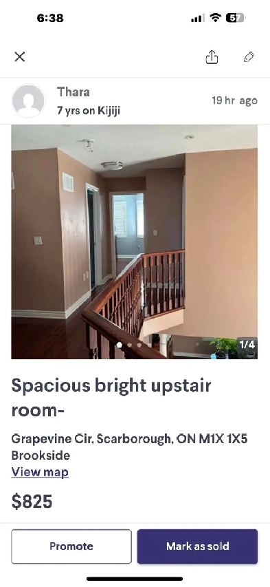 Spacious upper level bright room for rent Image# 2