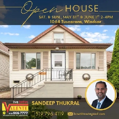OPEN HOUSE SAT&SUN MAY31st&JUNE1st 2-4pm 1064 Tuscarora, Windsor Image# 1