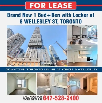 Brand New  1 Bed   Den Condo with Locker at 8 Wellesley St W Image# 1