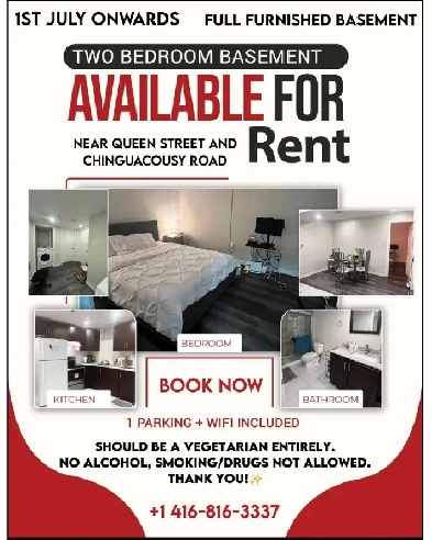 Fully Furnished Basement for Rent Image# 1